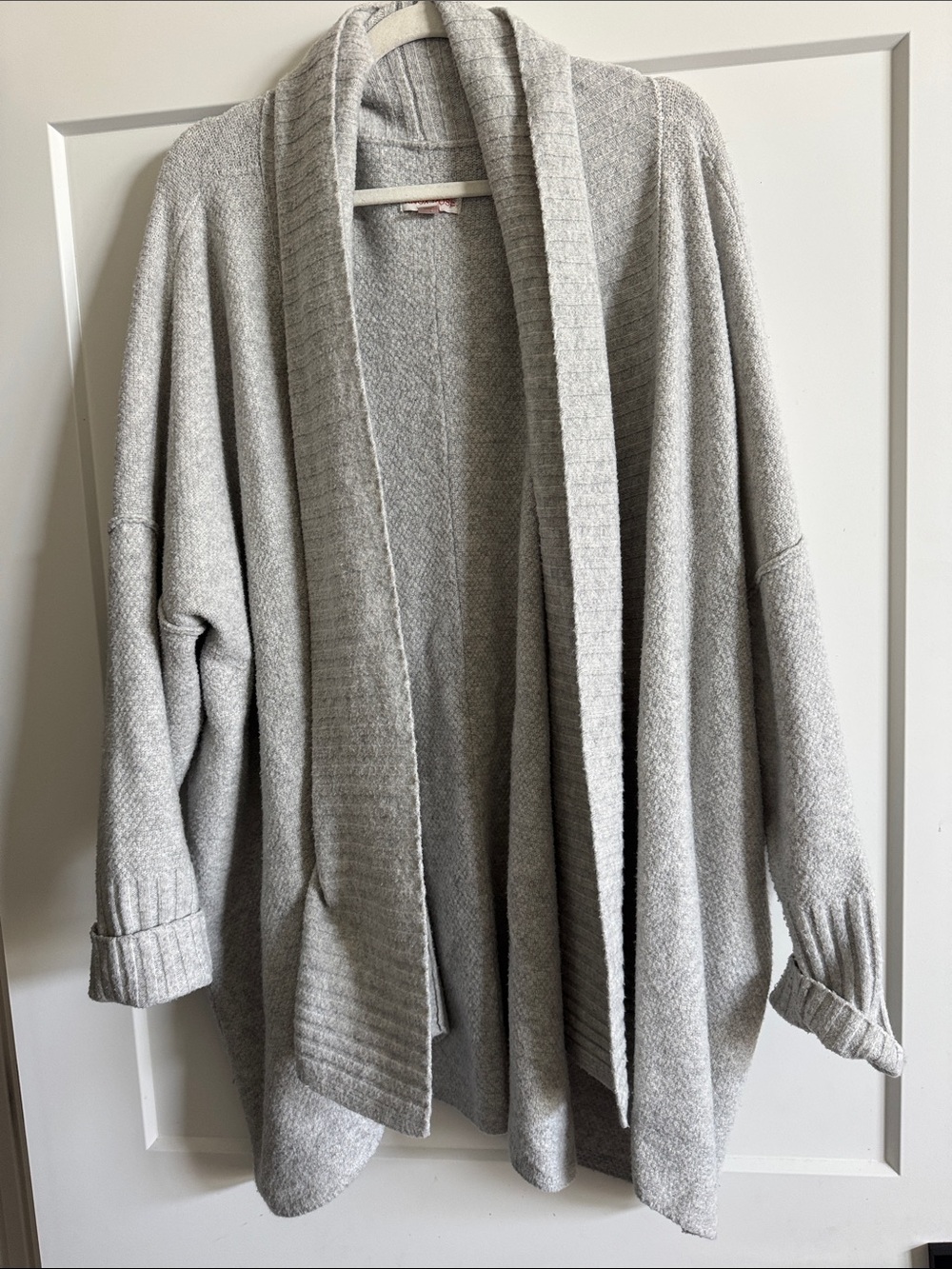 Knox Rose Light Gray Open-Front Cozy Cardigan